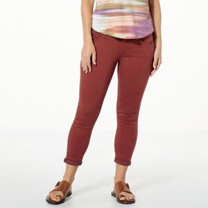 Democracy Ab Solution Cuffed Ankle Skimmer Jean Size 22W Burnt Henna Stretch NEW